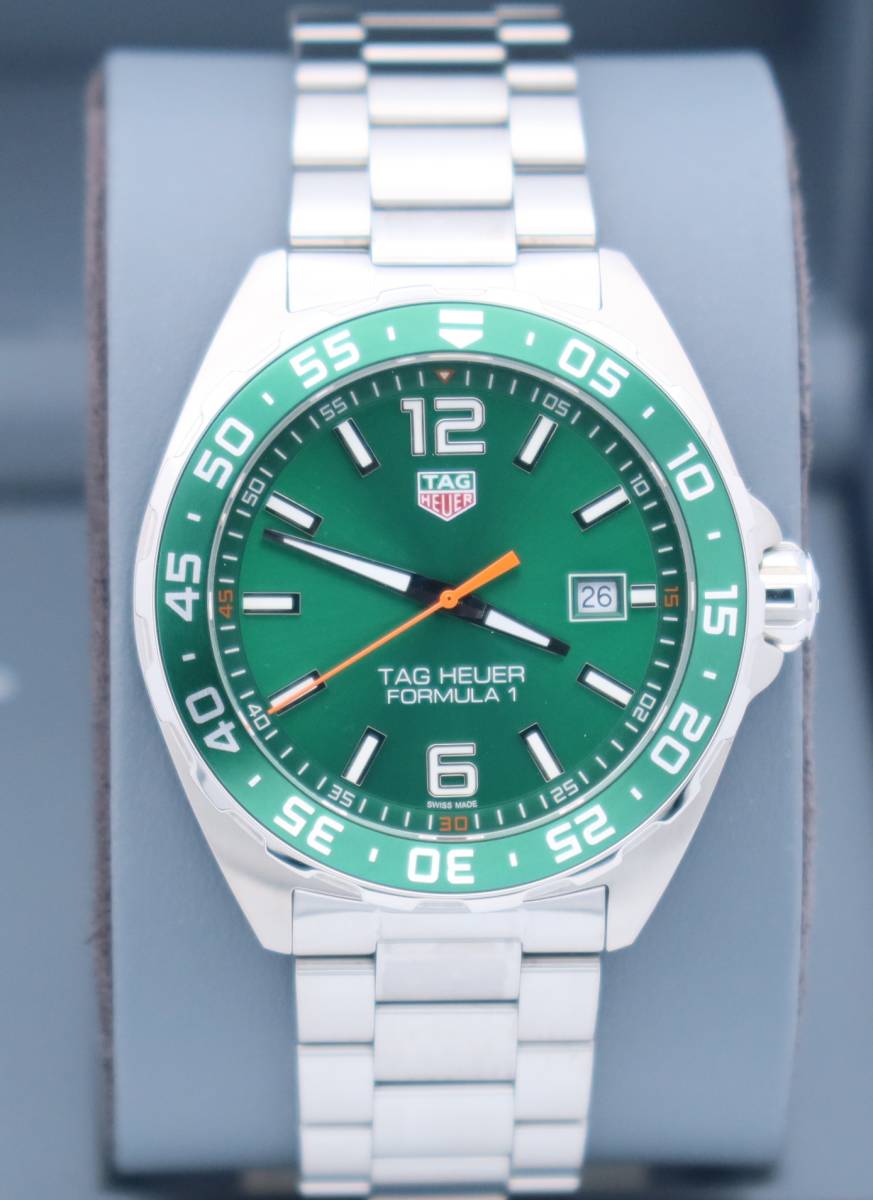 Tag Heuer Formula 1 Limited Edition Quartz 43mm Green Dial Silver Steel Strap Watch for Men - WAZ1017.BA0842 Watches Tag Heuer   