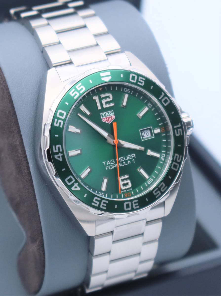 Tag Heuer Formula 1 Limited Edition Quartz 43mm Green Dial Silver Steel Strap Watch for Men - WAZ1017.BA0842 Watches Tag Heuer   