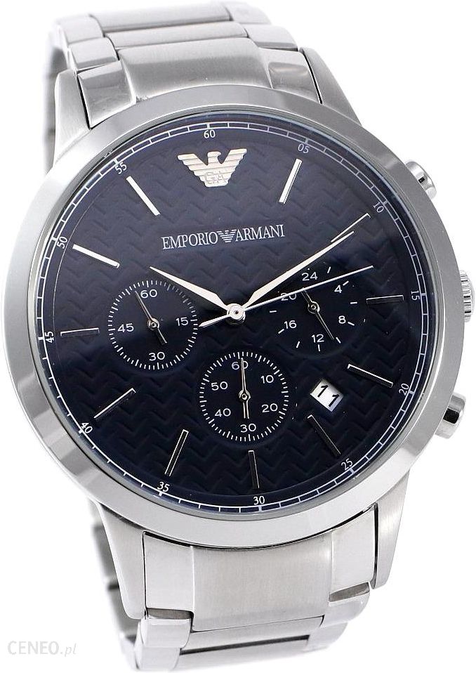 Emporio Armani Renato Chronograph Blue Dial Silver Stainless Steel Watch For Men - AR2486 Watches Emporio Armani   