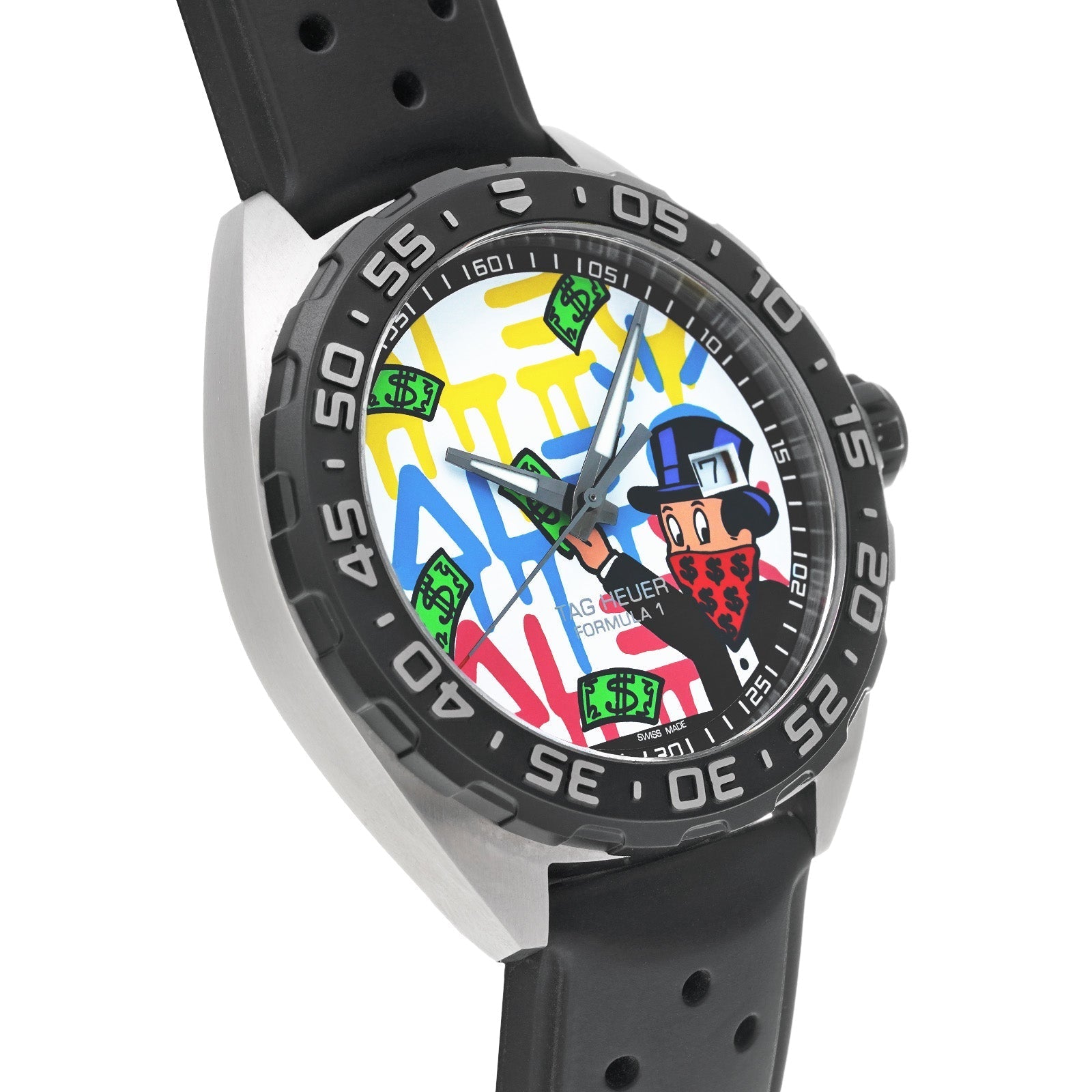 Tag Heuer Formula 1 Alec Monopoly Special Edition Black Rubber Strap Watch for Men - WAZ1119.FT8023 Watches Tag Heuer   