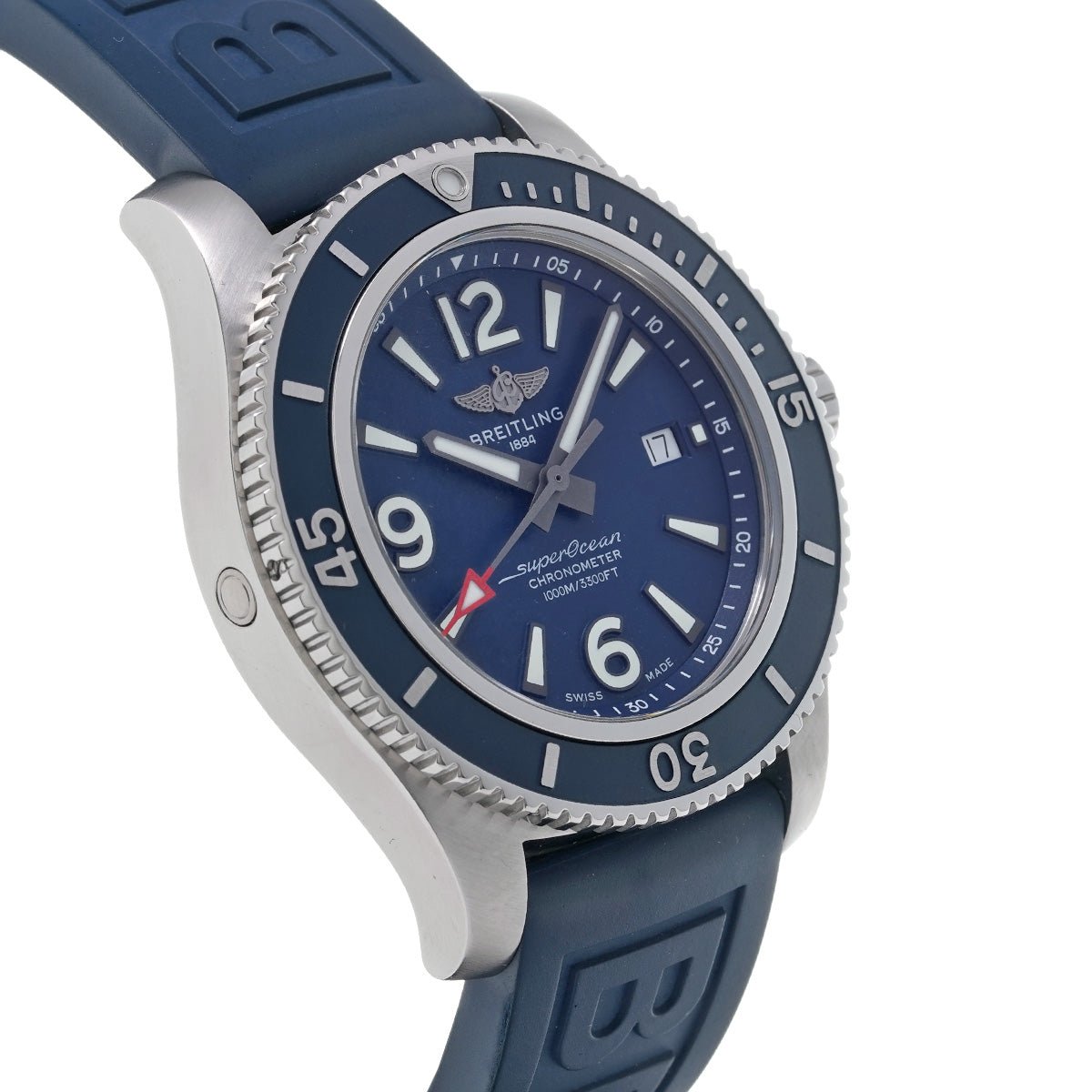 Breitling Superocean 44mm Automatic Blue Dial Blue Rubber Strap Watch for Men - A17367D81C1S2 Watches Breitling   