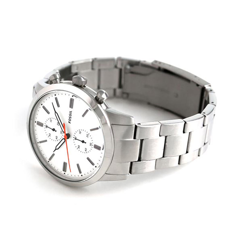 Fossil Townsman White Dial Silver Steel Strap Watch for Men - FS5346 Watches Fossil   