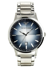 Emporio Armani Renato Blue Dial Silver Stainless Steel Watch For Men - AR2472 Watches Emporio Armani   