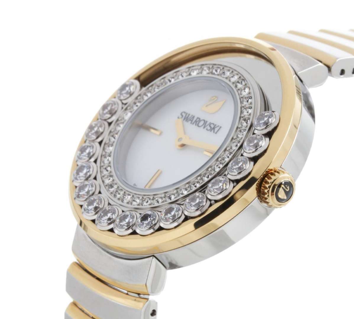 Swarovski Lovely Crystals Mother of Pearl Dial Two Tone Steel Strap Watch for Women - 1187022 Watches Swarovski   