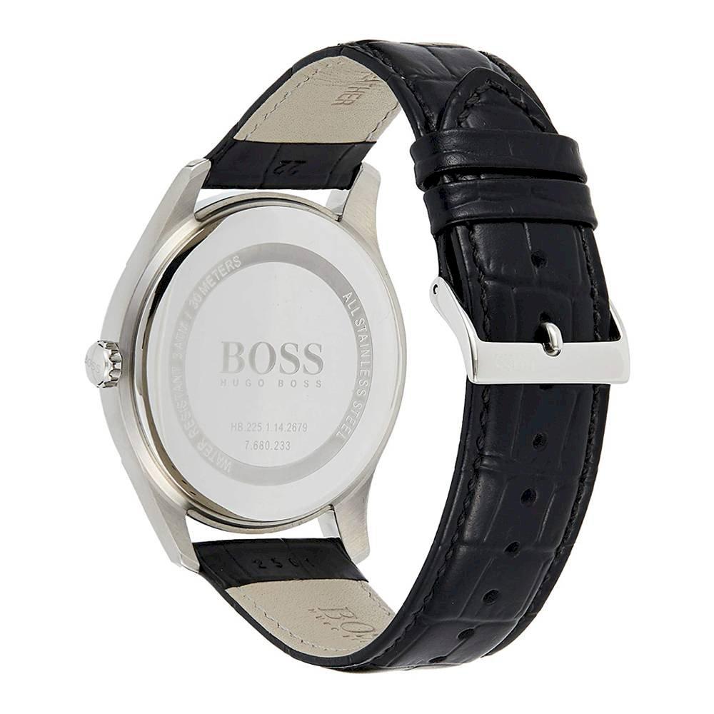 Hugo Boss Jackson Black Dial Black Leather Strap Watch for Men - 1513369 Watches Hugo Boss   