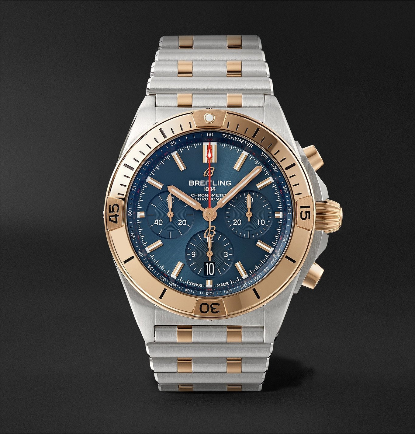 Breitling Chronomat B01 42mm Blue Dial Two Tone Steel Strap Watch for Men - UB0134101C1U1 Watches Breitling   