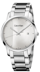 Calvin Klein City Chronograph White Dial Silver Steel Strap Watch for Men - K2G2G14X Watches Calvin Klein   