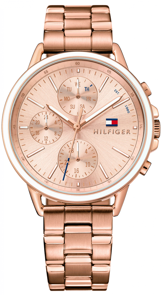 Tommy Hilfiger Carly Rose Gold Dial Rose Gold Stainless Steel Strap Watch for Women - 1781788 Watches Tommy Hilfiger   