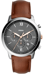 Fossil Neutra Chronograph Black Dial Brown Leather Strap Watch for Men - FS5408 Watches Fossil   