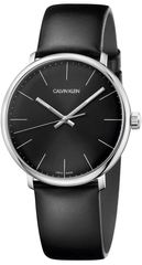 Calvin Klein High Noon Quartz Black Dial Black Leather Strap Watch for Men - K8M211C1 Watches Calvin Klein   