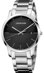 Calvin Klein City Black Dial Silver Steel Strap Watch for Men - K2G2G14C Watches Calvin Klein   