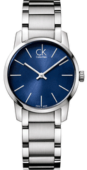 Calvin Klein City Blue Dial Silver Steel Strap Watch for Women - K2G2314N Watches Calvin Klein   