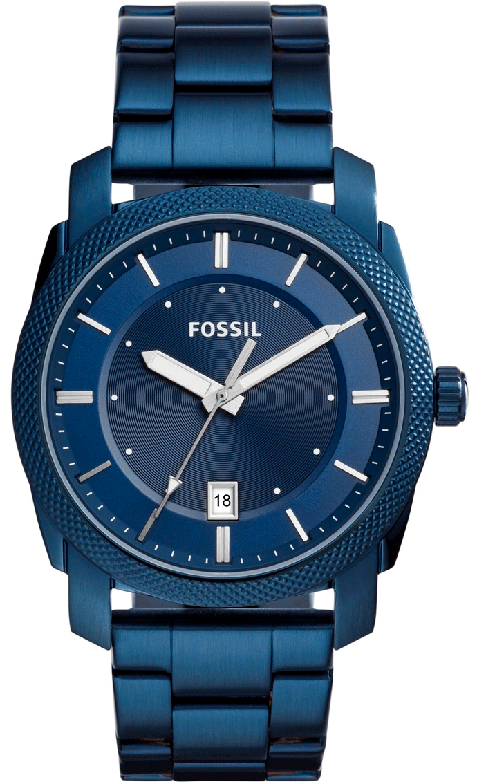 Fossil Machine Blue Dial Blue Stainless Steel Strap Watch for Men - FS5231 Watches Fossil   