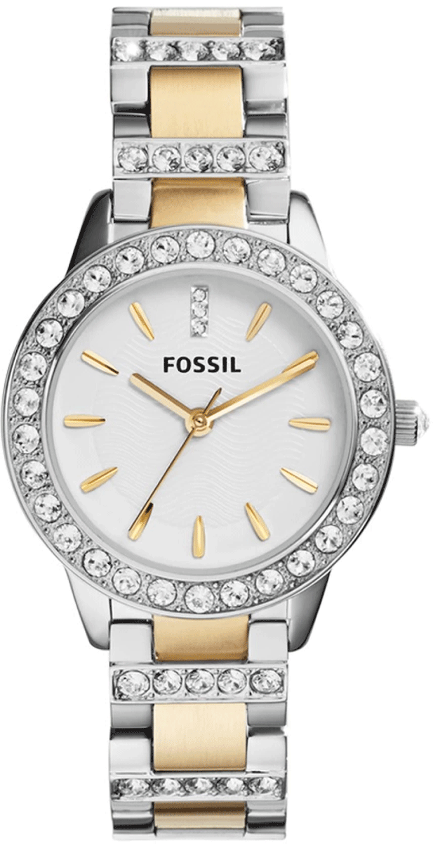 Fossil Jesse White Dial Two Tone Steel Strap Watch for Women - ES2409 Watches Fossil   