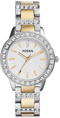 Fossil Jesse White Dial Two Tone Steel Strap Watch for Women - ES2409 Watches Fossil   