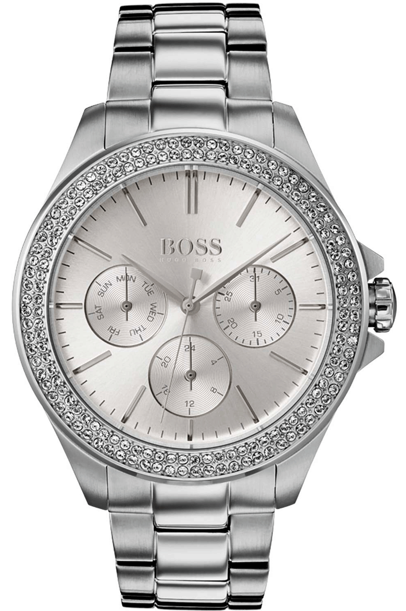 Hugo Boss Premiere Silver Dial Silver Steel Strap Watch for Women - 1502442 Watches Hugo Boss   