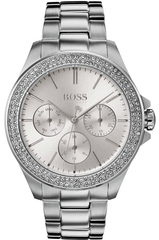 Hugo Boss Premiere Silver Dial Silver Steel Strap Watch for Women - 1502442 Watches Hugo Boss   