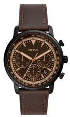 Fossil Goodwin Chronograph Brown Dial Brown Leather Strap Watch for Men - FS5529 Watches Fossil   