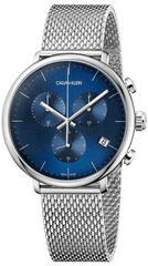 Calvin Klein High Noon Chronograph Blue Dial Silver Mesh Bracelet Watch for Men - K8M2712N Watches Calvin Klein   