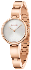 Calvin Klein Wavy White Dial Rose Gold Steel Strap Watch for Women - K9U23646 Watches Calvin Klein   