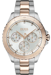 Hugo Boss Hera Chronograph Silver Dial Two Tone Steel Strap Watch for Women -1502446 Watches Hugo Boss   