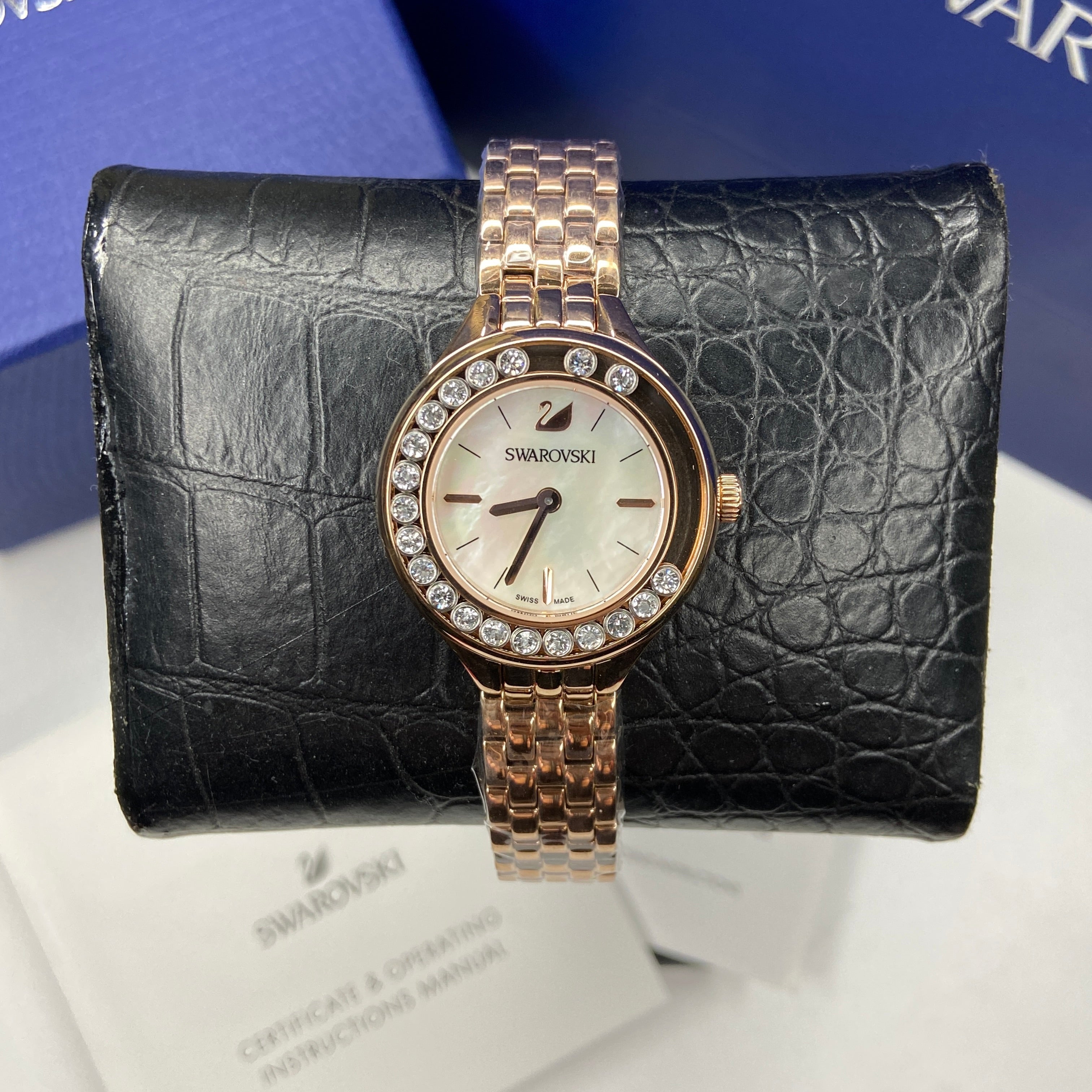 Swarovski Lovely Crystals Mother of Pearl Dial Rose Gold Steel Strap Watch for Women - 5261496 Watches Swarovski   