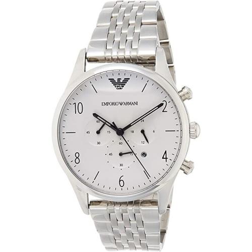 Emporio Armani Classic Chronograph Silver Dial Stainless Steel Watch For Men - AR1879 Watches Emporio Armani   