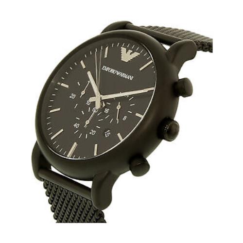 Emporio Armani Sport Chronograph Black Dial Black Mesh Bracelet Watch For Men - AR1968 Watches Emporio Armani   