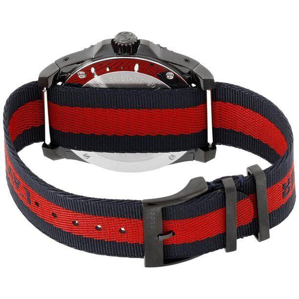 Gucci Dive Blue & Red Dial Blue & Red Nylon Strap Watch For Men - YA136214 Watches Gucci   