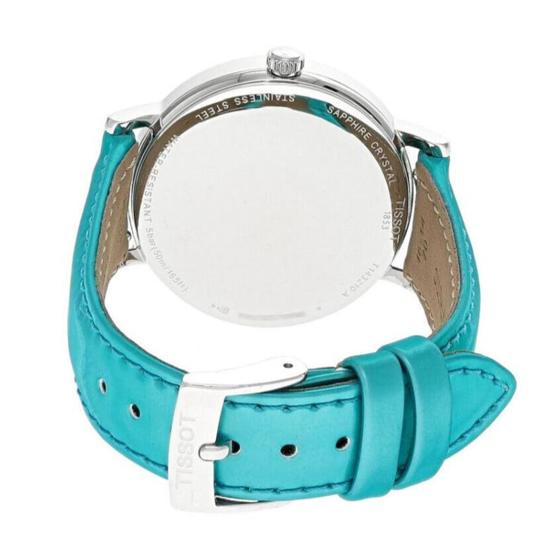 Tissot Everytime Lady Turquoise Dial Leather Strap Watch for Women - T143.210.17.091.00 Watches Tissot   