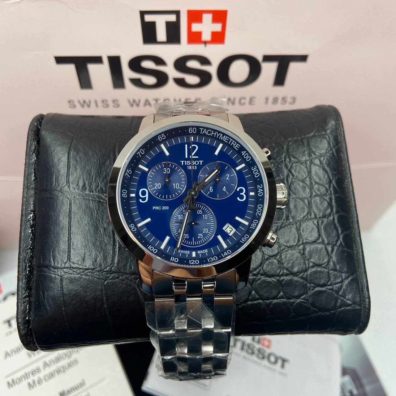 Tissot PRC 200 Chronograph Quartz Blue Dial Stainless Steel Watch For Men - T114.417.11.047.00 Watches Tissot   