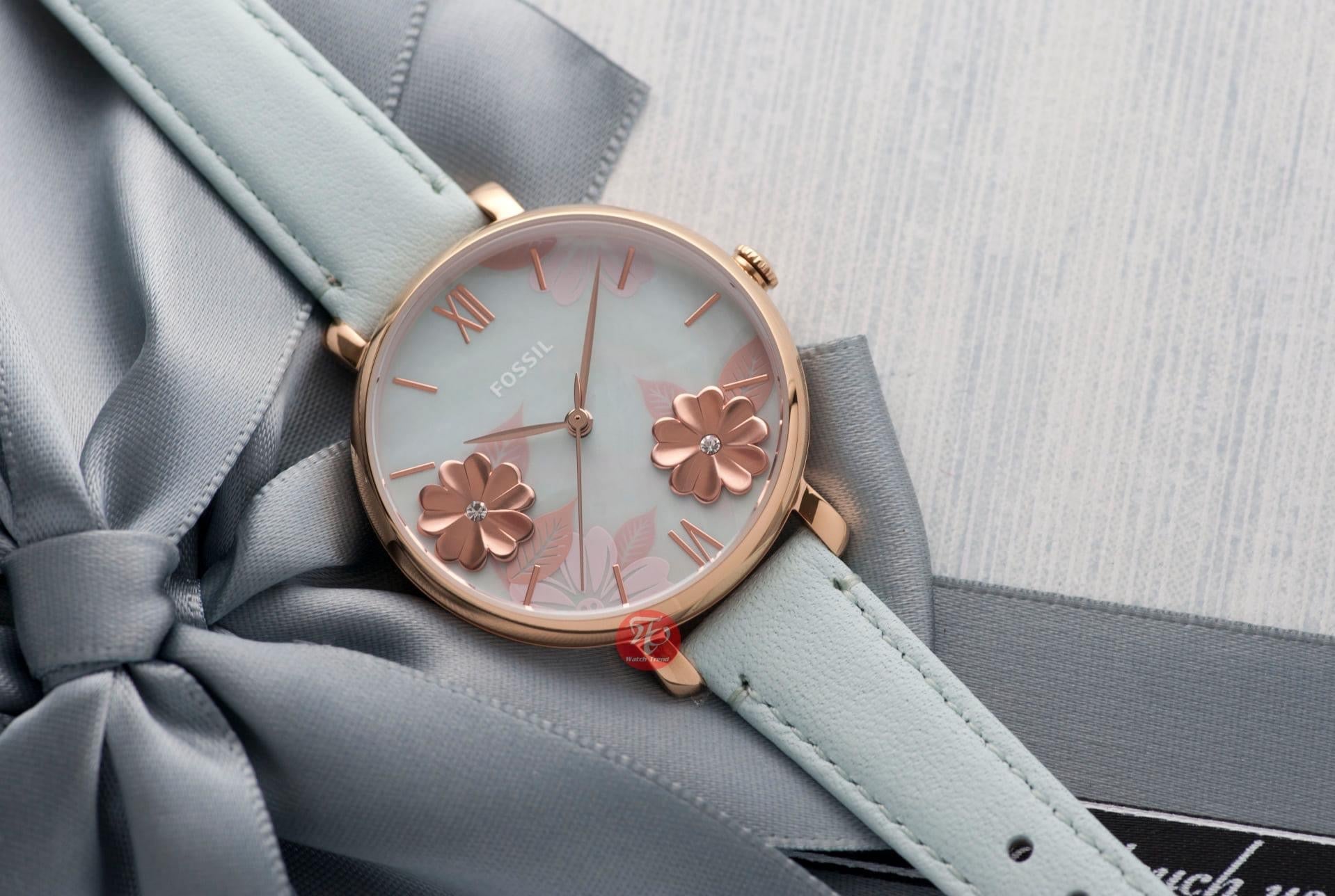 Fossil Jacqueline Multi Colored Dial Blue Leather Strap Watch for Women - ES4813 Watches Fossil   