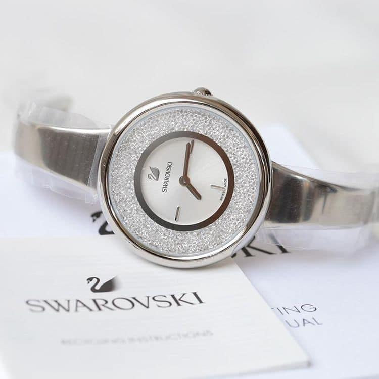 Swarovski Crystalline Pure Silver Dial Silver Steel Strap Watch for Women - 5269256 Watches Swarovski   