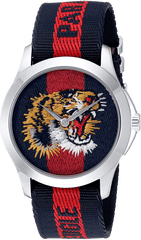 Gucci G Timless Le Marche Des Merveilles Blue & Red Dial Blue & Red Nylon Strap Unisex Watch  - YA126495 Watches Gucci   
