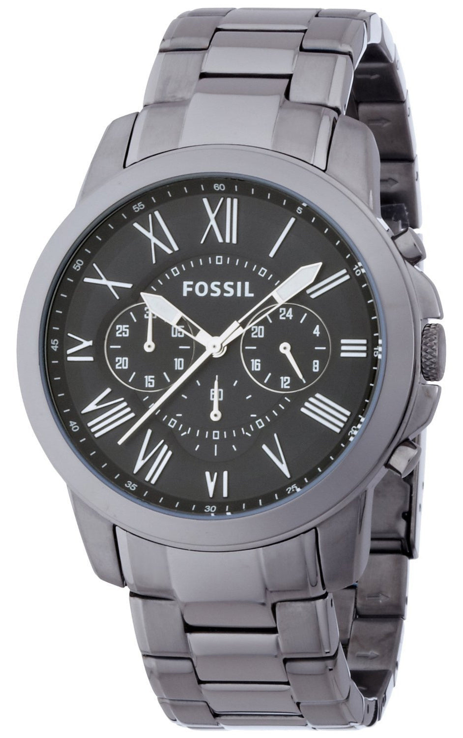 Fossil Grant Chronograph Blue Dial Grey Steel Strap Watch for Men - FS4831 Watches Fossil   