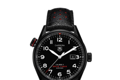 Tag Heuer Carrera Calibre 5 Drive Timer Black Dial Black Leather Strap Watch for Men - WAR2A80.FC6337 Watches Tag Heuer   