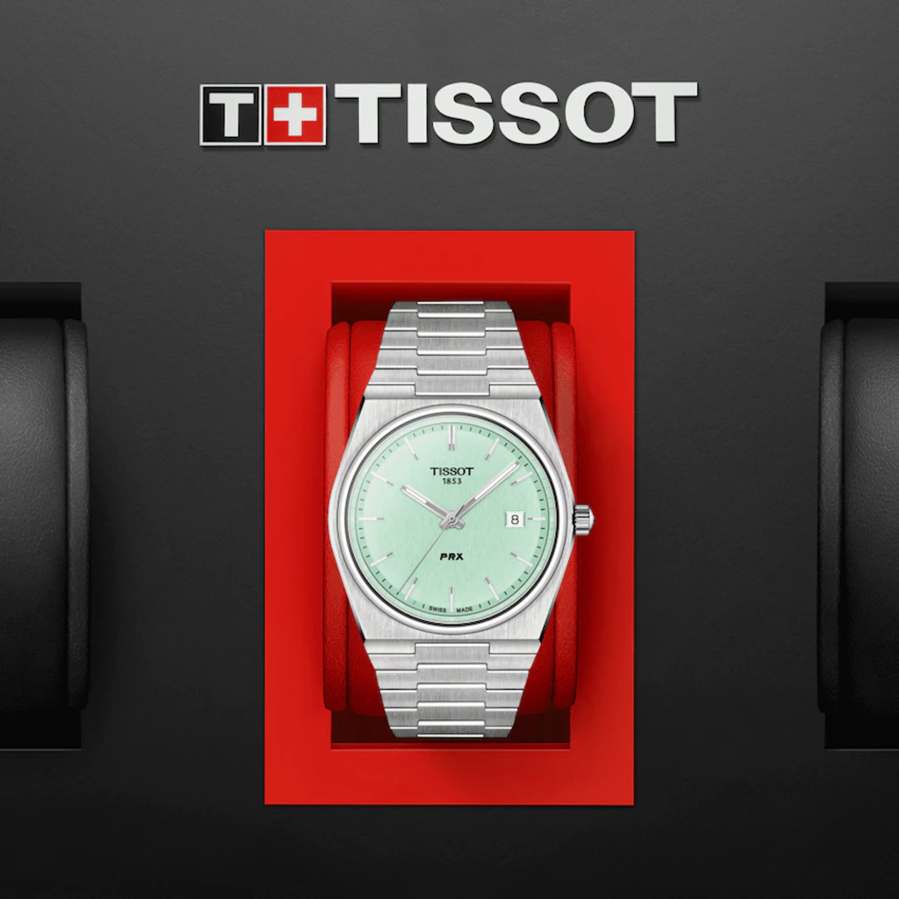 Tissot PRX Quartz Light Green Dial Stainless Steel Strap Watch for Men - T137.410.11.091.01 Watches Tissot   