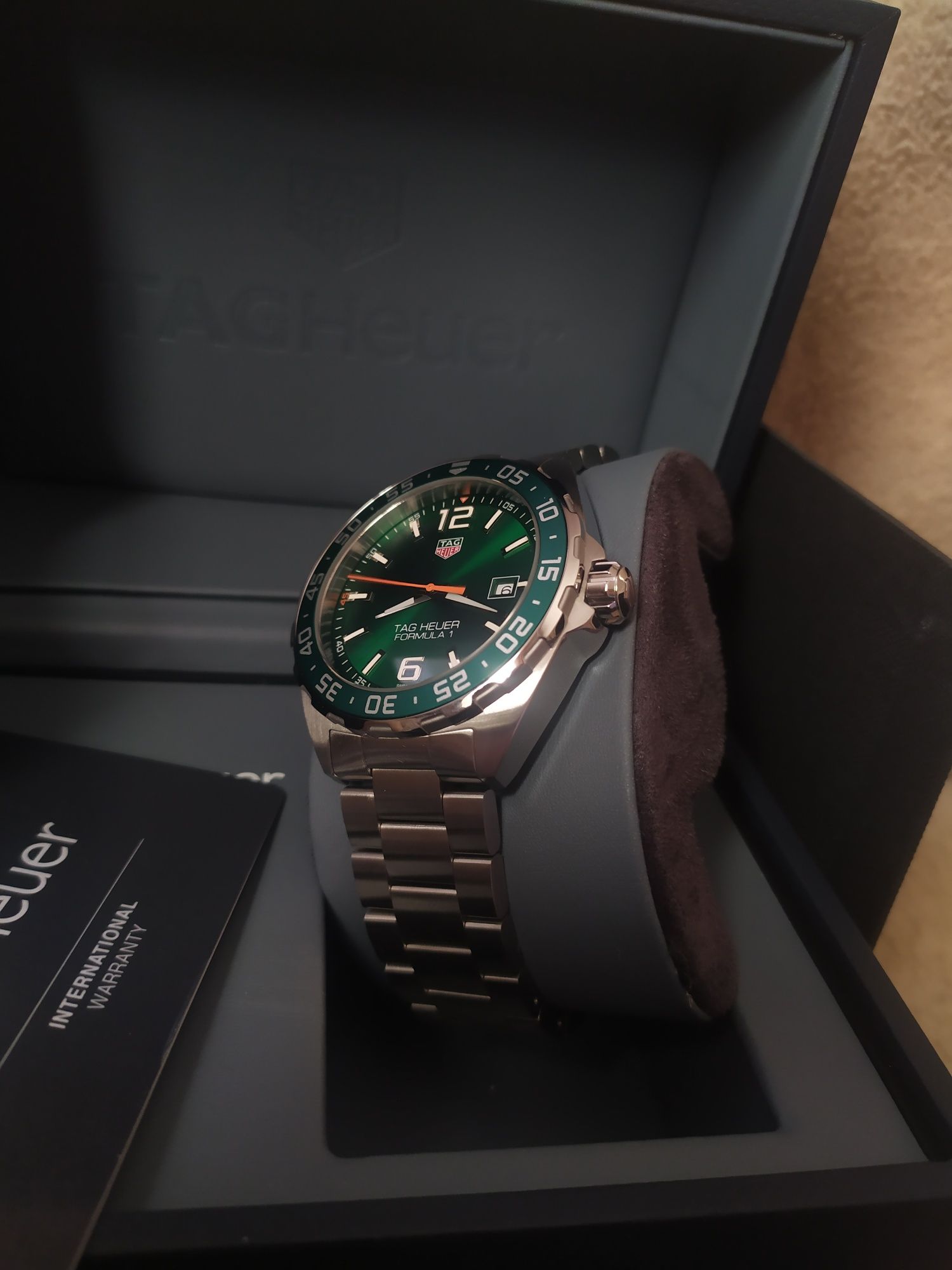 Tag Heuer Formula 1 Limited Edition Quartz 43mm Green Dial Silver Steel Strap Watch for Men - WAZ1017.BA0842 Watches Tag Heuer   