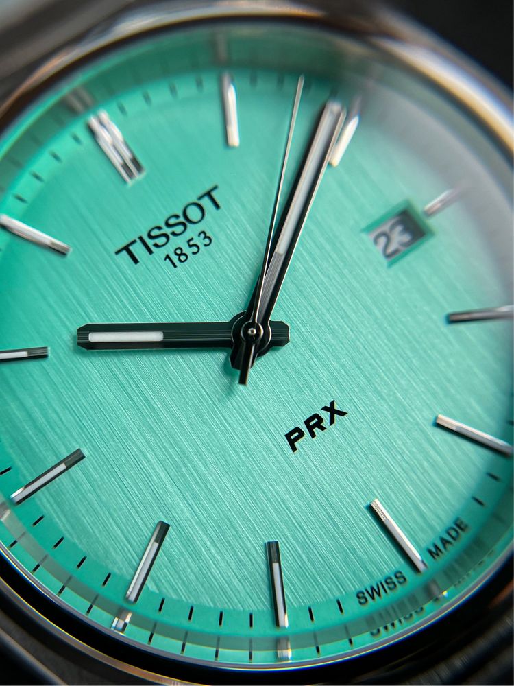 Tissot PRX Quartz Light Green Dial Stainless Steel Strap Watch for Men - T137.410.11.091.01 Watches Tissot   