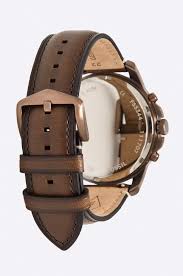 Fossil Grant Chronograph White Dial Brown Leather Strap Watch for Men - FS5344 Watches Fossil   