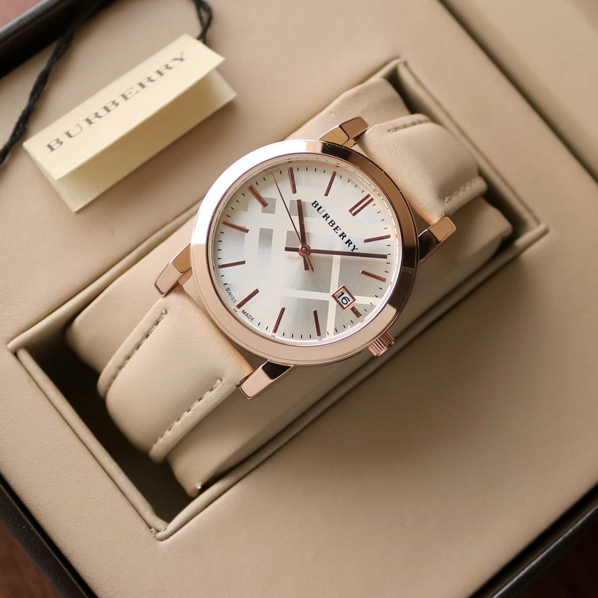 Burberry The City White Dial White Leather Strap Watch for Women - BU9012 Watches Burberry   