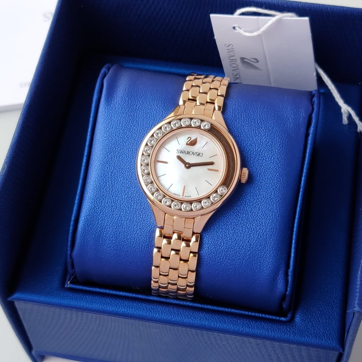 Swarovski Lovely Crystals Mother of Pearl Dial Rose Gold Steel Strap Watch for Women - 5261496 Watches Swarovski   