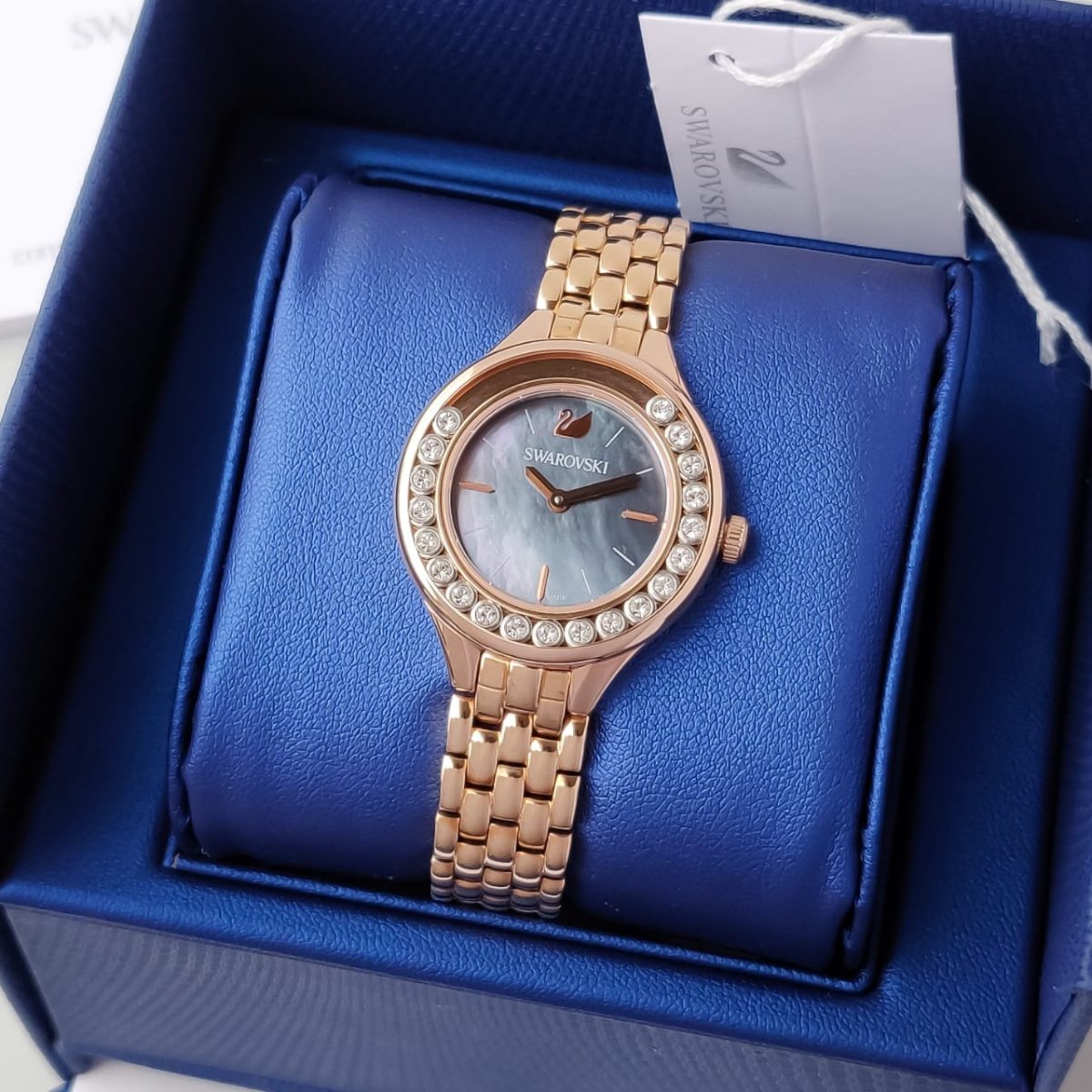 Swarovski Lovely Crystals Mother of Pearl Dial Rose Gold Steel Strap Watch for Women - 5261496 Watches Swarovski   