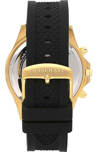 Maserati SFIDA Chronograph Black Dial Rubber Strap Watch For Men - R8871640001 Watches Maserati   