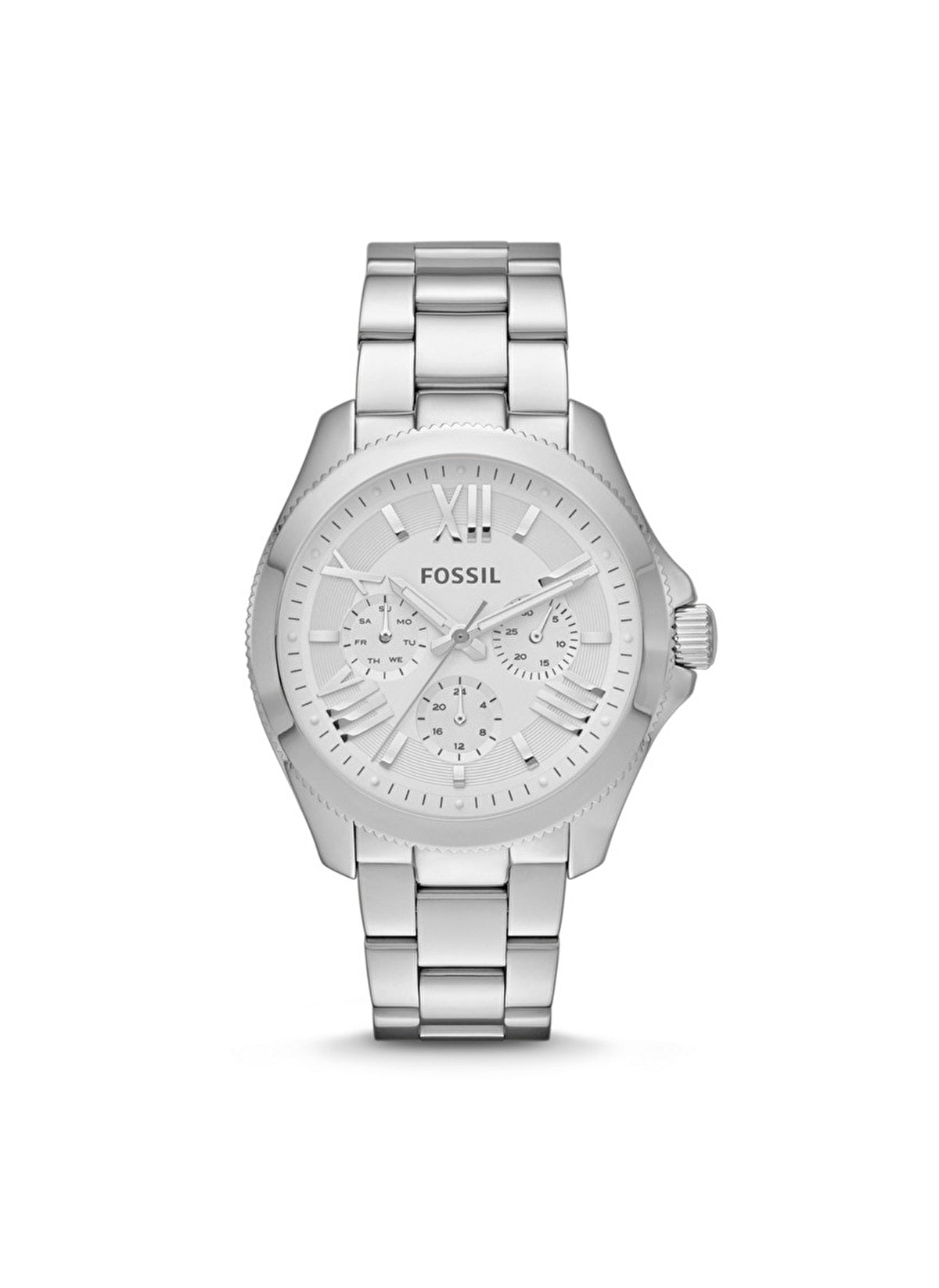 Fossil Cecile Multifunction Silver Dial Silver Steel Strap Watch for Women - AM4509 Watches Fossil   