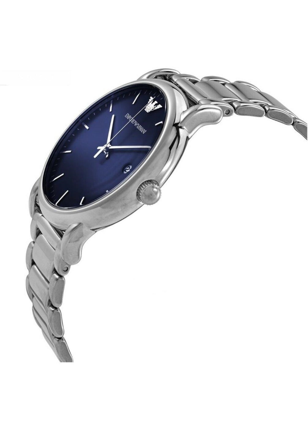 Emporio Armani Luigi Blue Dial Silver Stainless Steel Watch For Men - AR11089 Watches Emporio Armani   