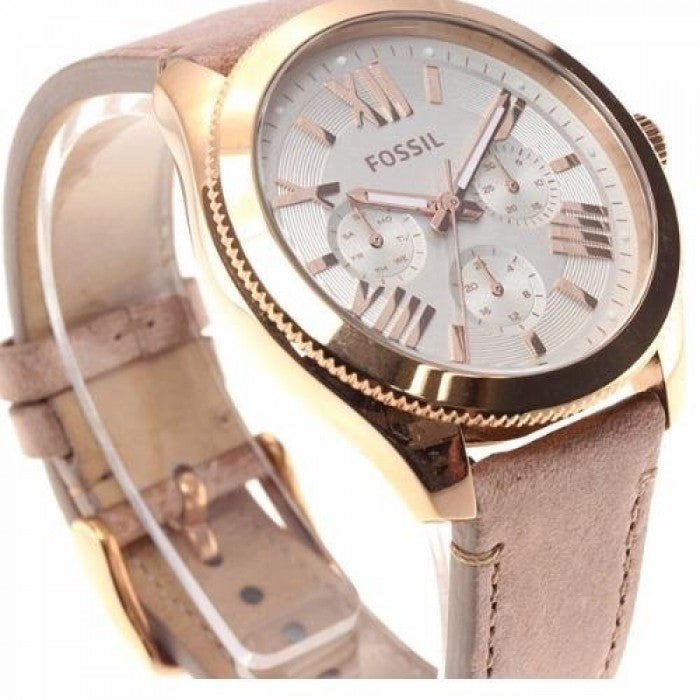 Fossil Cecile White Dial Sand Leather Strap Watch for Women - AM4532 Watches Fossil   