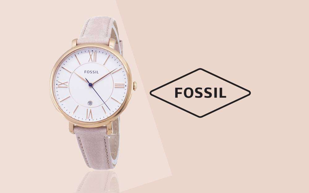 Fossil Jacqueline White Dial Pink Leather Strap Watch for Women - ES3988 Watches Fossil   