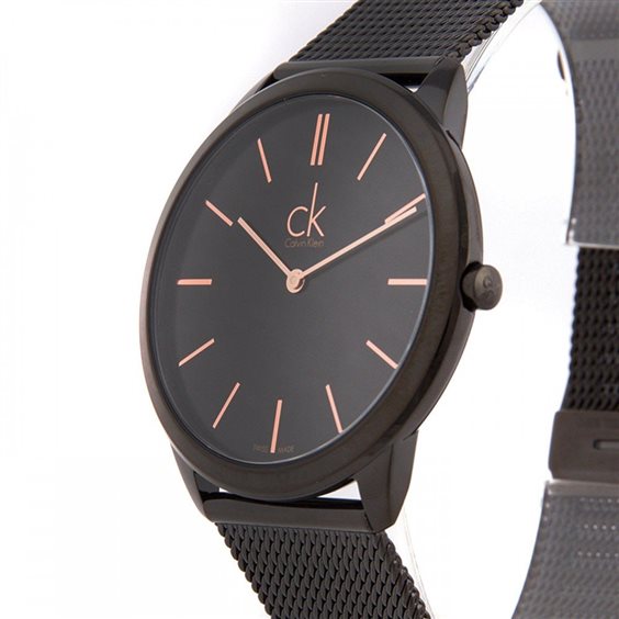 Calvin Klein High Noon Quartz Black Dial Black Mesh Bracelet Watch for Men - K8M21421 Watches Calvin Klein   