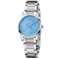 Calvin Klein City Mother of Pearl Blue Dial Silver Steel Strap Watch for Women - K2G2314X Watches Calvin Klein   